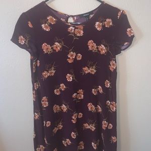 forever 21 maroon flower dress